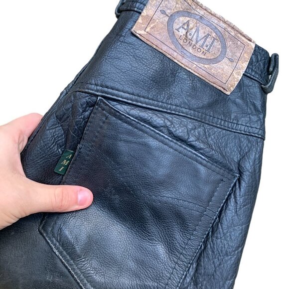 Vintage AMI London Leather Pants Size 34 - Picture 10 of 13